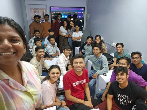 Students celebrating together at the institute